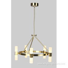 10 LED ALTURAS GOLD Steel Glass Light Chandelier